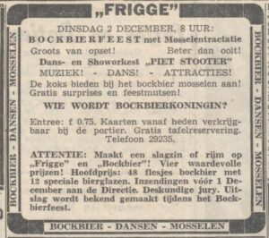 Bockbierfeest bij Frigge in Groningen, 1952.