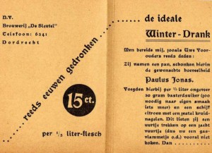 Folder Paulus Jonas - Brouwerij De Sleutel Dordrecht