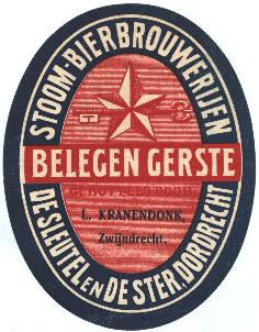 Etiket De Sleutel en De Ster Dordrecht-Zwijndrecht - Bron: bieretiketten.nl