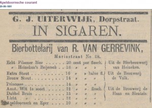 Apeldoornsche courant 20-8-1881 - First mention of Heineken pilsener