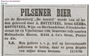 Algemeen Handelsblad 9-5-1882 - Eerste vermelding Amstel Pils