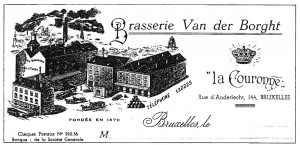 Brouwerij Vander Borght, waar in 1894 slechts 5% van de lambiek tot geuze werd verwerkt. Uit: Les cahiers de la fonderie, 1990.