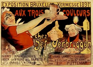 Op de Wereldtentoonstelling van 1897 dronk men aardig wat geuze, maar nog meer lambiek en faro. Bron: Bibliothèque Nationale, Parijs.