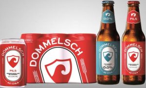 Het nieuwe uiterlijk van Dommelsch in 2018, enigzins lijkend op de oude etiketten van Phoenix in Amersfoort.
