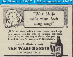 'Wat blijft mijn man toch lang weg!' De Stem, 23-8-1947.