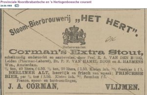 Een van Cormans laatste advertenties voor Berliner Alt, in 1905. Corman had het bijna twintig jaar lang gemaakt.