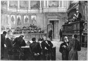 Het Belgische parlement in de jaren 1880, toen de nieuwe bierwet werd aangenomen die voortaan de accijns baseerde op de gebruikte hoeveelheid mout. Bron: Wikimedia Commons.