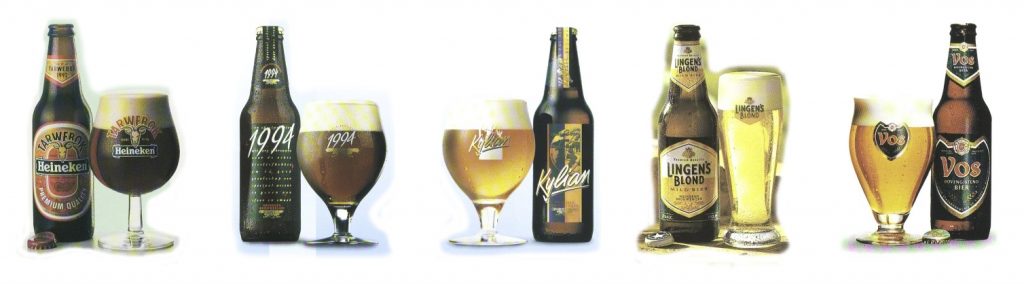 Nieuwe Heineken-bieren in de jaren negentig: Tarwebok, 1994, Kylian, Lingen's Blond, Vos.