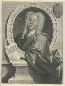 Avonturier en journalist Jacob Campo Weyerman, die in 1721 schreef over faro en andere bieren in Brussel. Bron: Rijksmuseum.